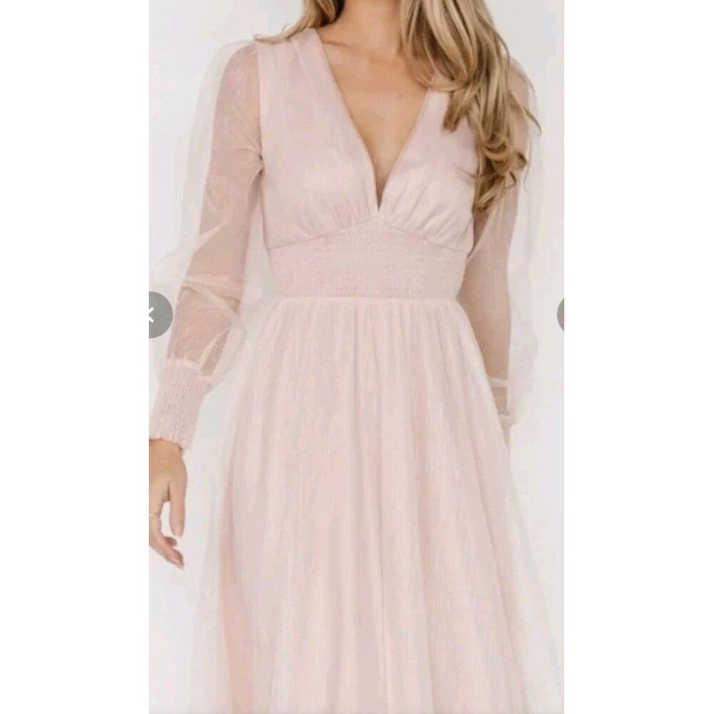 Baltic Born Layla Tulle Maxi Dress Shimmer Pink Romantic Floral Size 1XL NWT - Picture 10 of 16